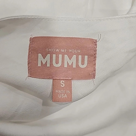 NWOT SHOW ME Your MuMu Jasmine Halter Mini Dress in Ivory Luxe Satin - Picture 10 of 13